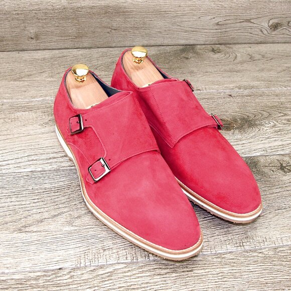 * NIB * $495 Nordstrom ZELLI Italia 10 M Red Goatskin Suede * add $15 Trees main image 8